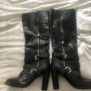 Rebecca Minkoff high black Moto boots, size 8